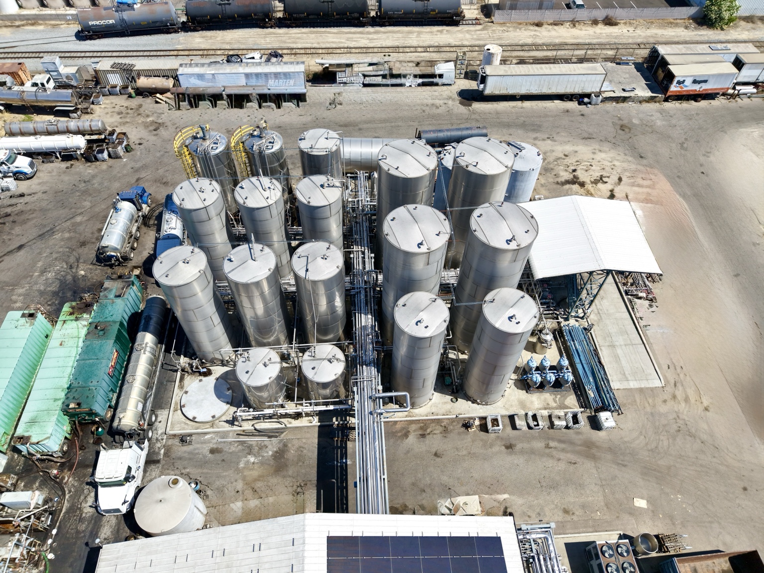 Aerial view of the Eslinger Biofuel tank farm